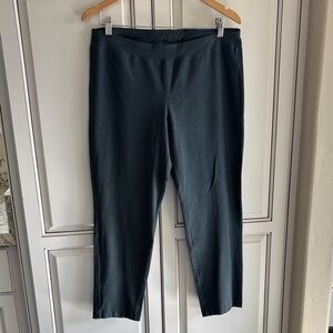 Eileen Fisher Washable Stretch Crepe Pull On Pants Teal Green Women’s Medium